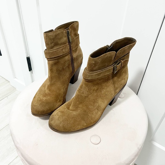 Sam Edelman Brown Leather Ankle Booties Size 8 - Picture 1 of 5